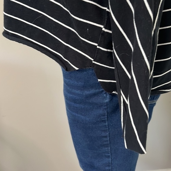 Frank and Eileen Tee Lab Oversized Continuous Sweatshirt White & Black Stripe XS - Picture 6 of 12